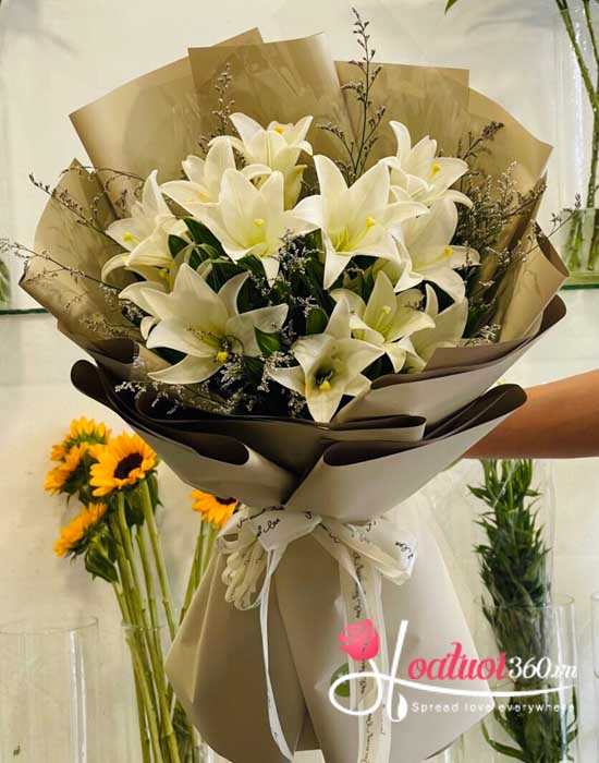 White lilium bouquet - Purity