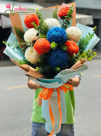 Chrysanthemum peony bouquet - Unique