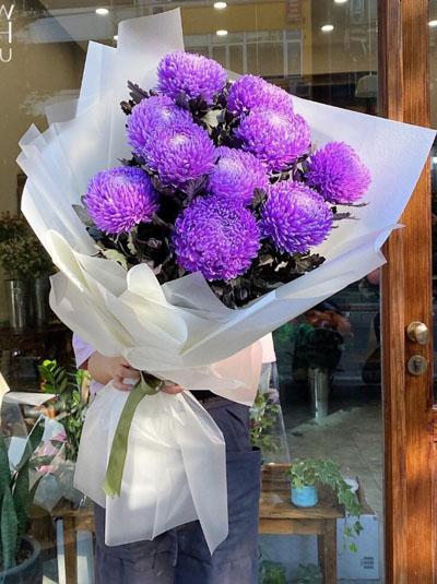 Chrysanthemum peony bouquet - Sunset