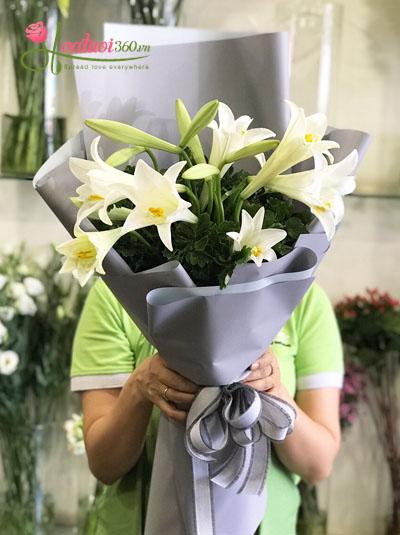 White lilium bouquet - Passionate