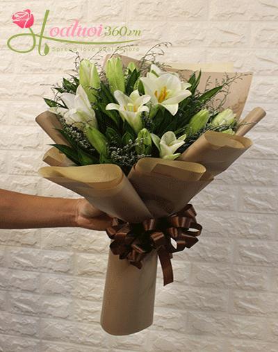 White lilium bouquet - Innocent