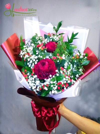 Bouquet of peonies - Crimson