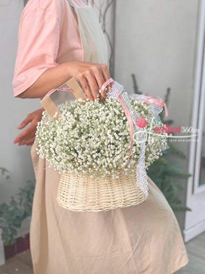 Baby's breath basket - Pure