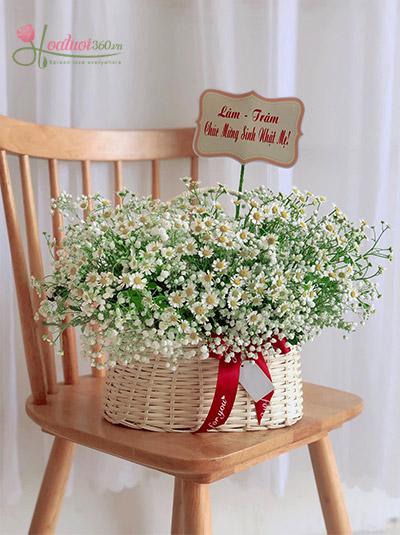 Tana daisy basket - Love mom