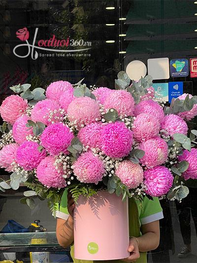 Chrysanthemum peony box - Blooming day