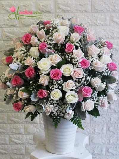 Congratulation flowers - Pink heart