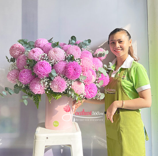 Chrysanthemum peony box - Blooming day