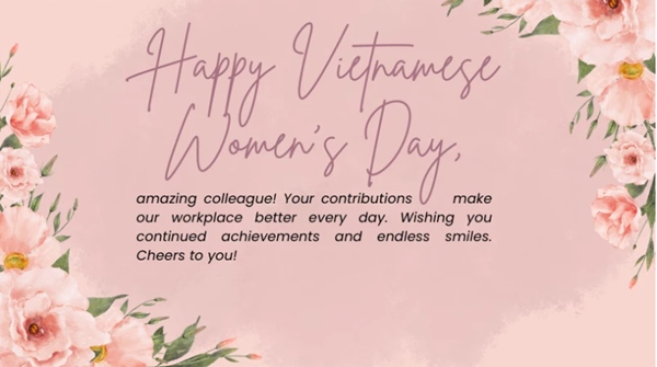 Short Vietnamese Women’s Day wishes with flowers