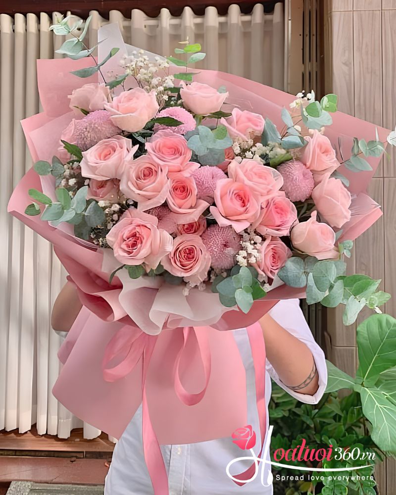 Pastel new baby flower bouquet