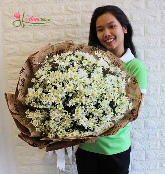 Hoa tươi tân bình với mẫu hoa cúc hoạ mi xinh xắn