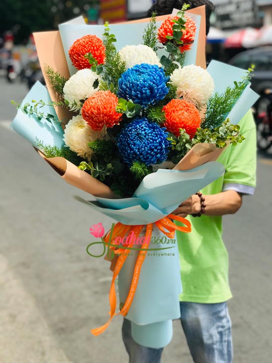 Chrysanthemum peony bouquet - Unique