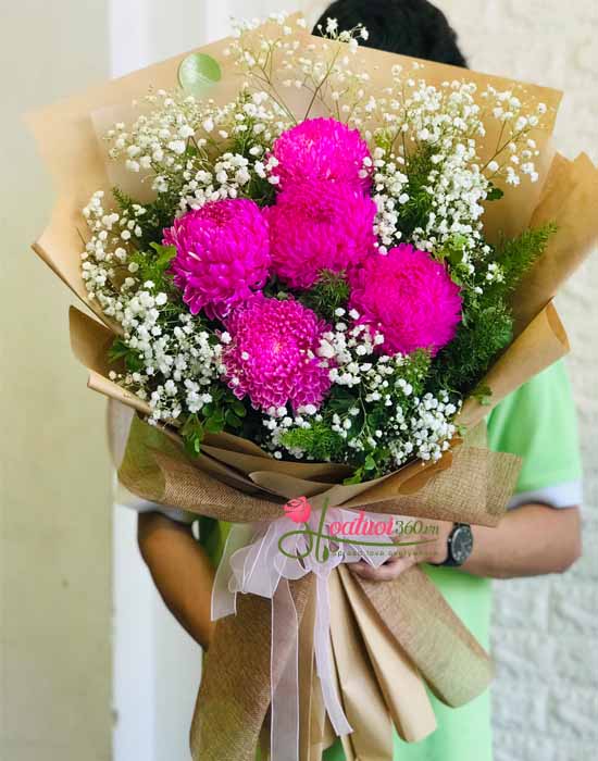 Chrysanthemum peony bouquet - Passion