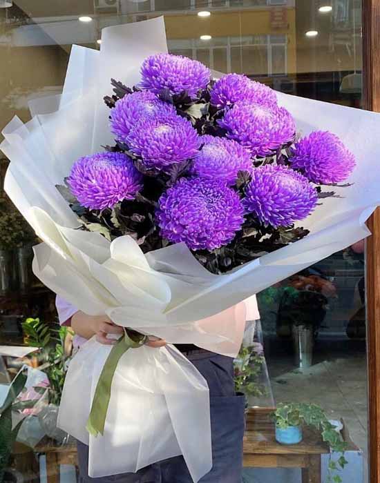 Chrysanthemum peony bouquet - Sunset 