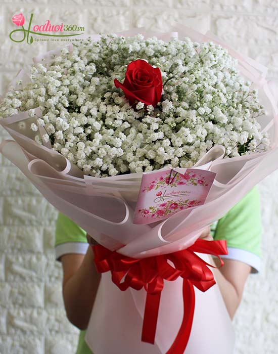 Baby's breath bouquet - Because of you
